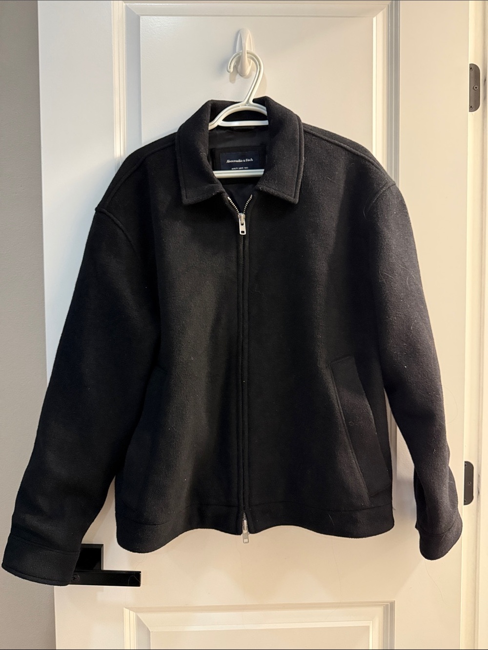 Abercrombie & Fitch Men’s Black Full-Zip Collar Jacket